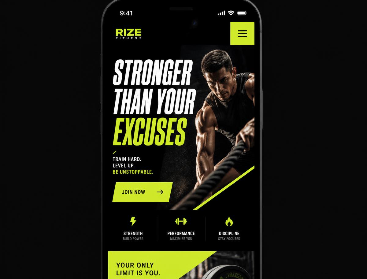 Concept de web para North Fitness, categoría Fitness y bienestar