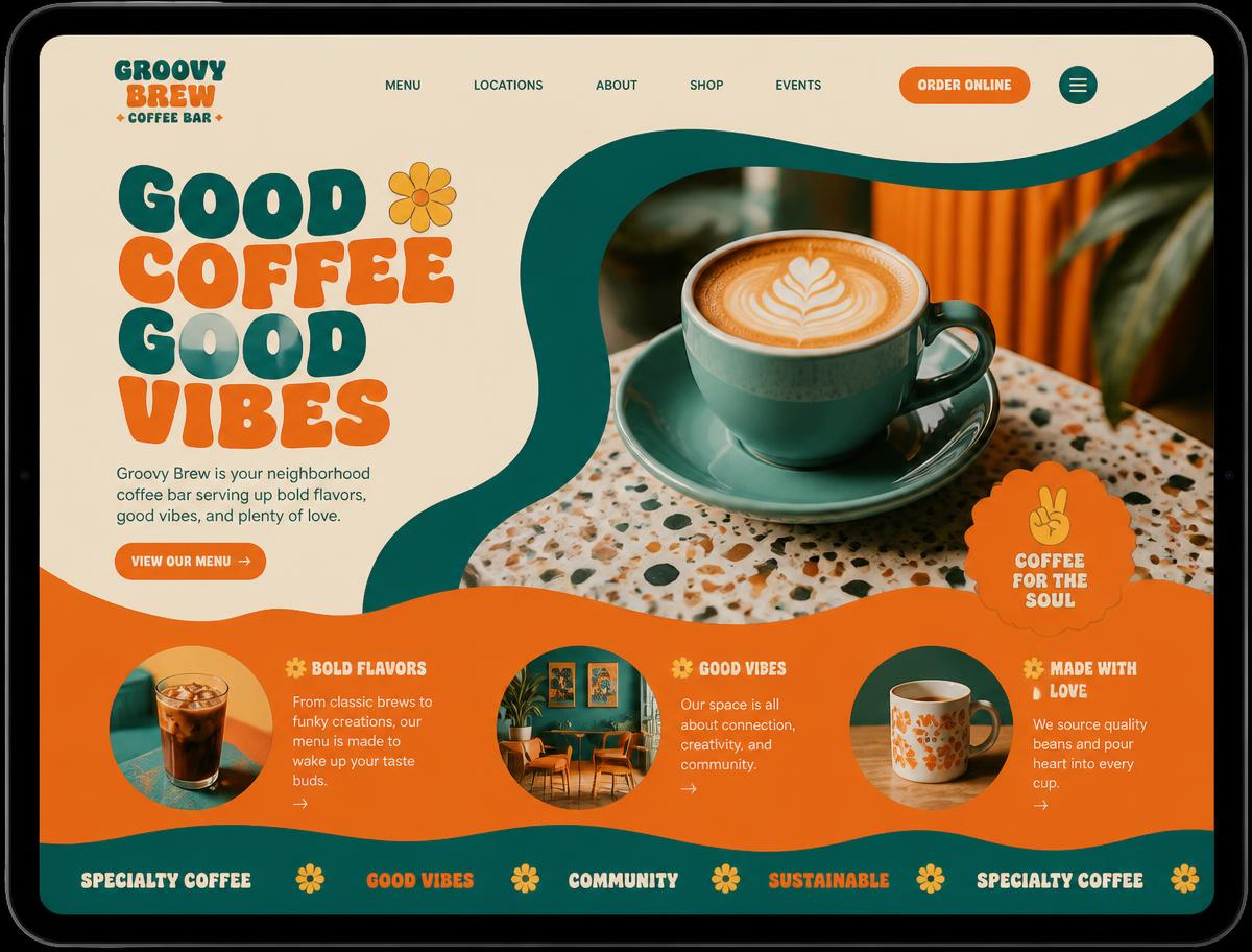 Concept de web para Onda Café, categoría Hostelería