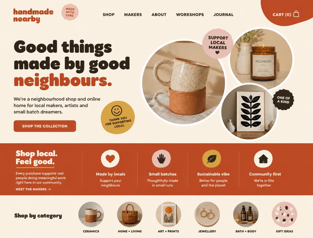 Concept de web para Bottega 21, categoría Negocio local